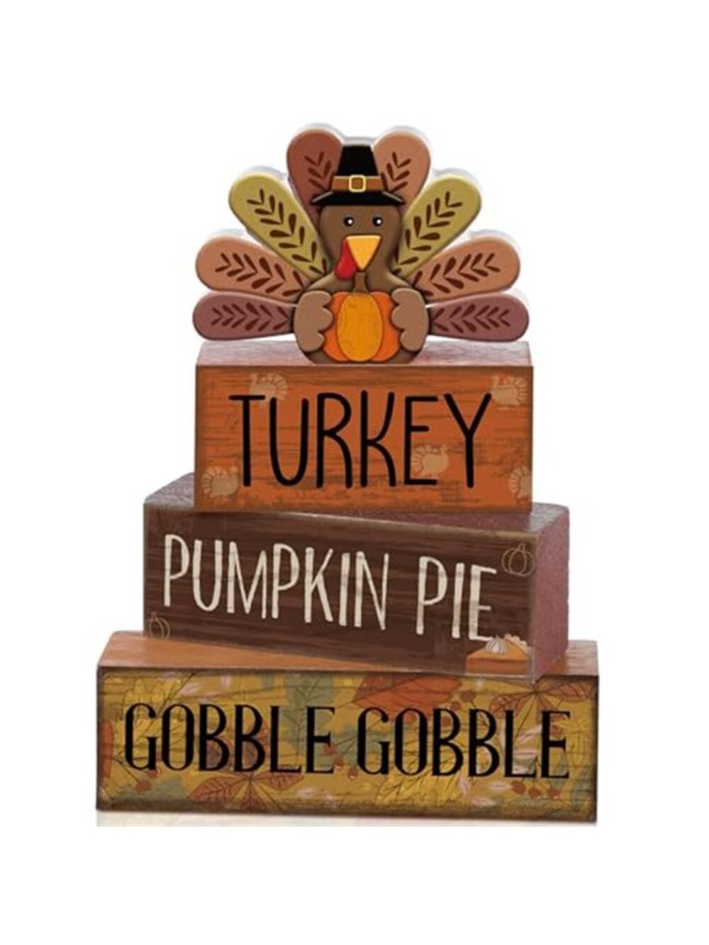 Lineshading 4 Pcs Thanksgiving Turkey Decor Wooden Fall Table Decorations
